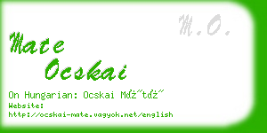 mate ocskai business card